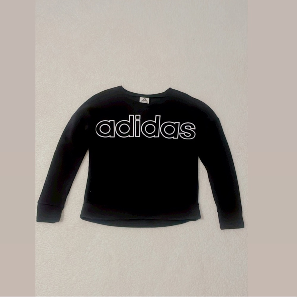 Girls Adidas black and white sweatshirt